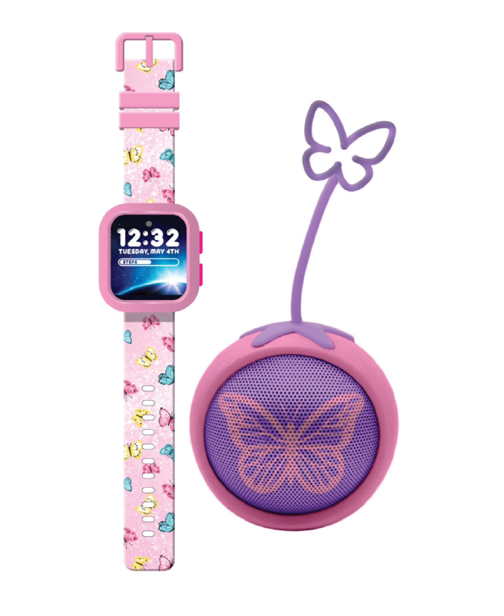 PlayZoom Girls V3 Pk Butterfly W/Bluetooth Speaker Set