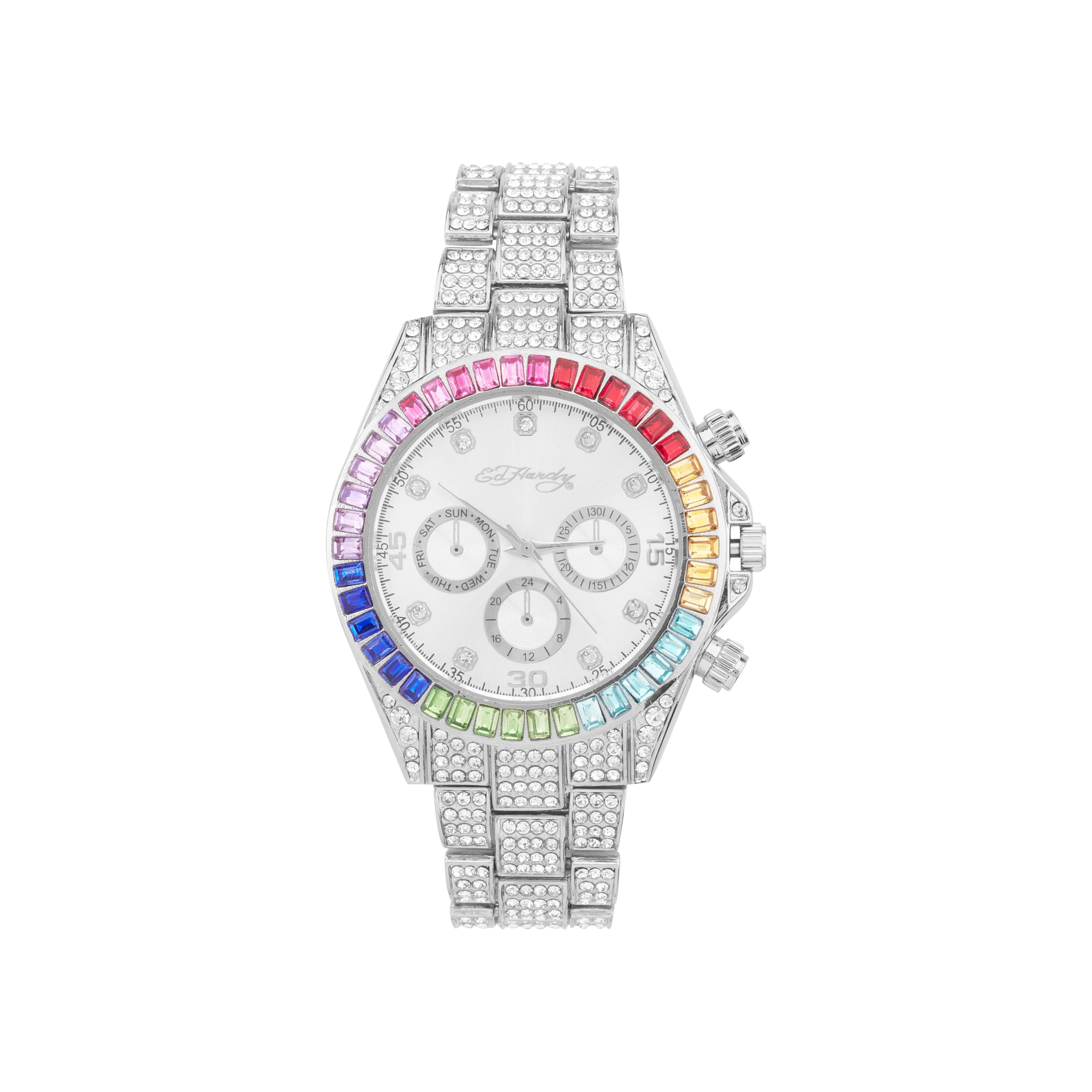 Ed Hardy Ladies Silver/Silver Plain Watch Analog