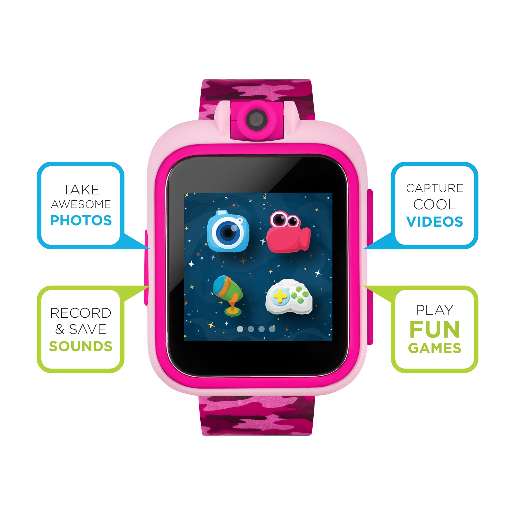 PlayZoom Smartwatch for Kids: Pink Camo affordable smart watch